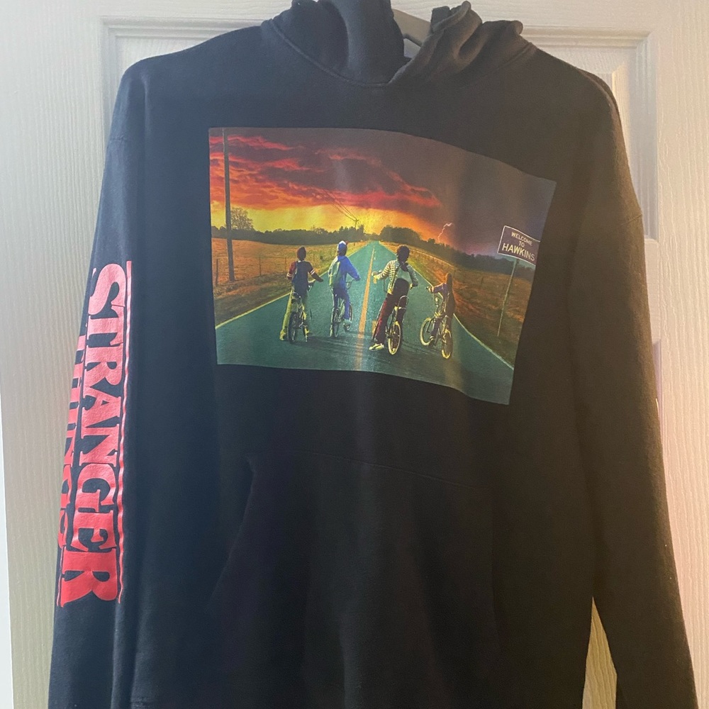 Black stranger things hoodie.
